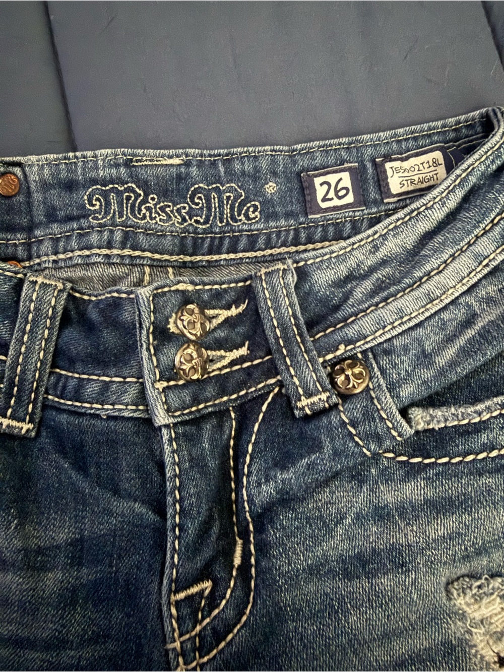 Miss Me Distressed Medium Wash Jeans - Picture 4 of 15
